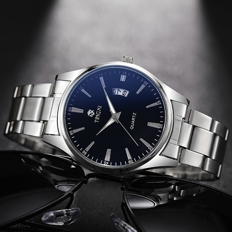 Outdoor Sport Smart Watch - Men's Steel Band Calendar Quartz Watch