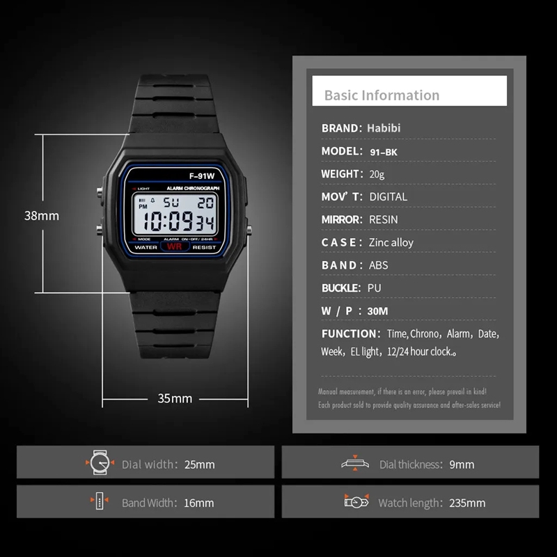 F-91W LED Electronic Watches f - đánh giá và giá Outdoor Sport Watch